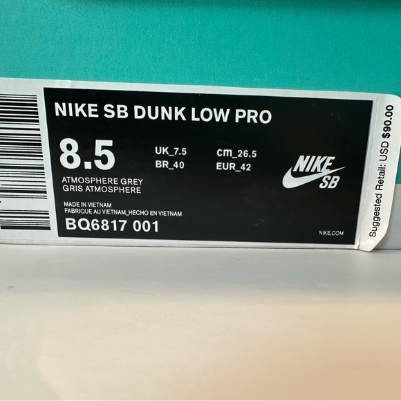 🔥Nike SB Dunk Low Atmosphere Grey True Berry Size 8.5 - Picture 15 of 16